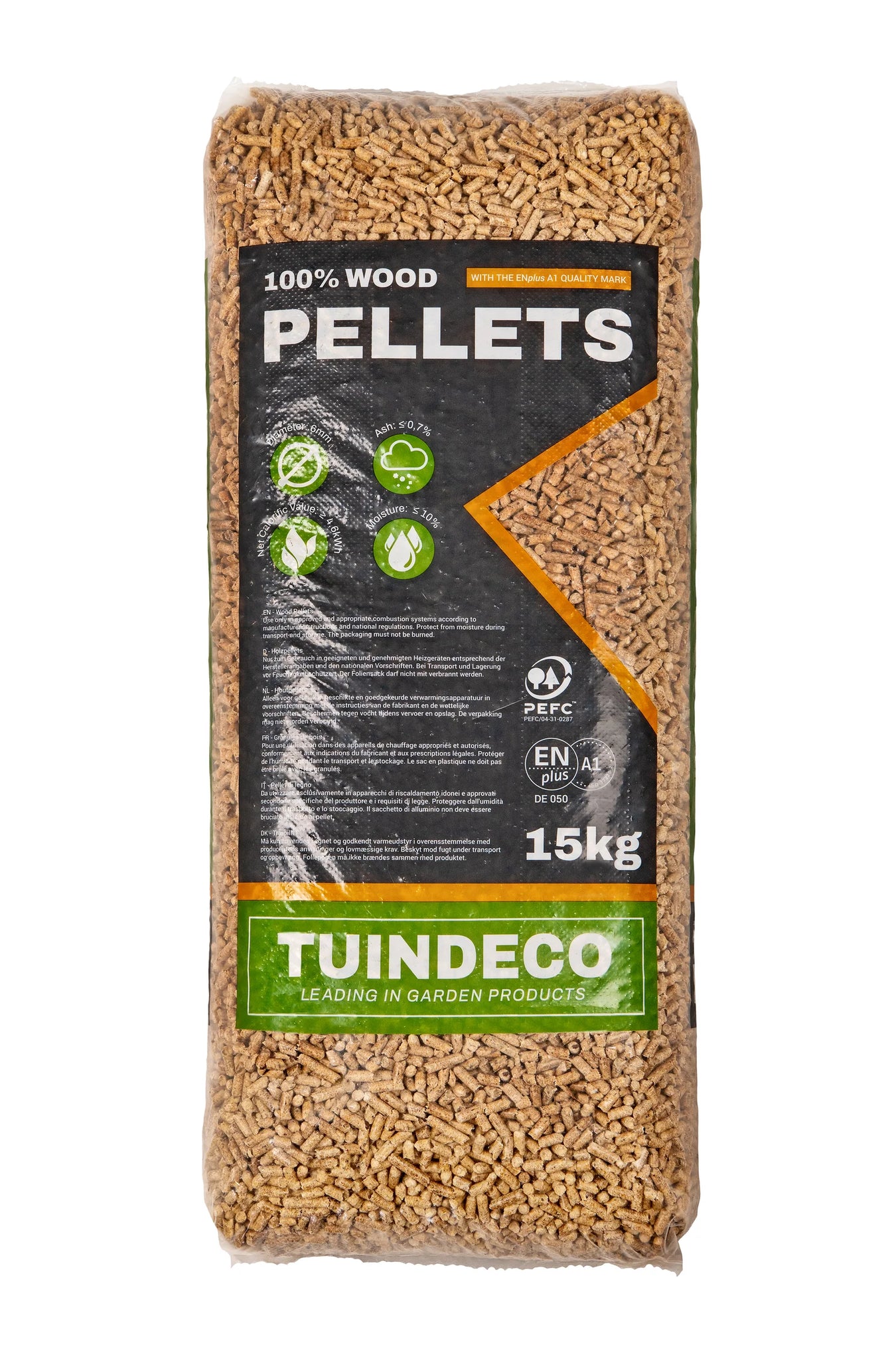 Houtpellets 6mm A1 EN plus (zak 15kg)