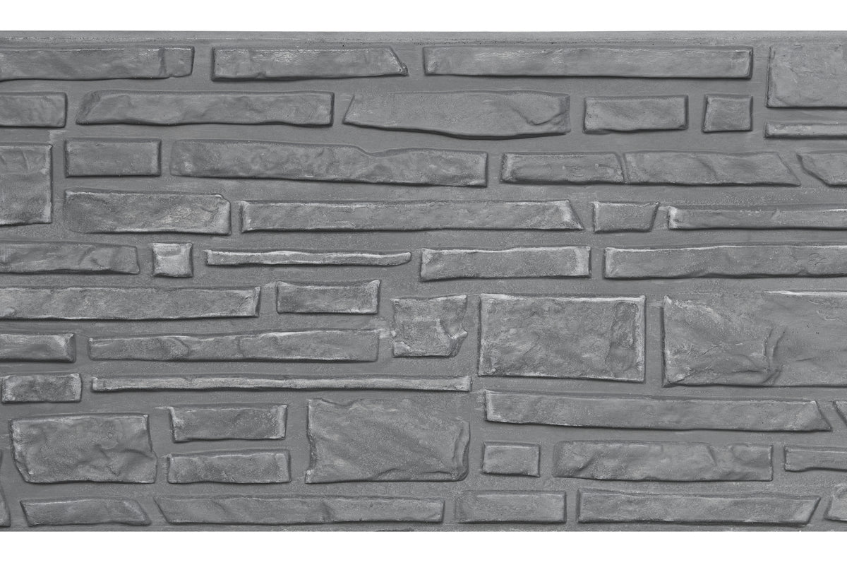 Berton©-motiefplaat smal antraciet H26 x D3,5 x L184 cm Rustico