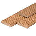 Bangkirai hardhout vlonderplank 2,5 x 14,5 x 400 cm kunstmatig gedroogd, geschaafd, 1 zijde 7 groeven