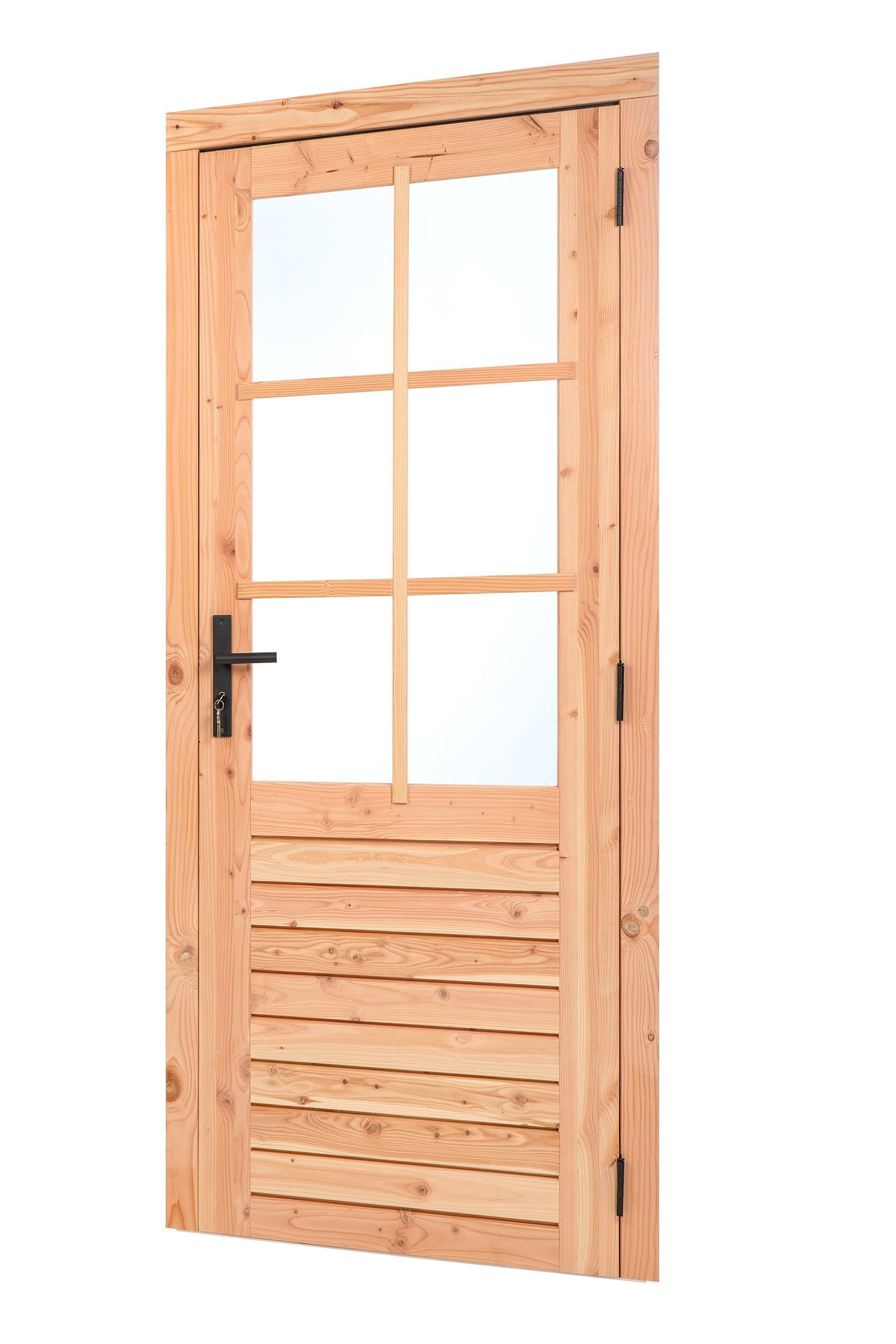 Douglas enkele glas deur 6-ruits B1000xH2050mm buitenmaat, rechtsdraaiend
