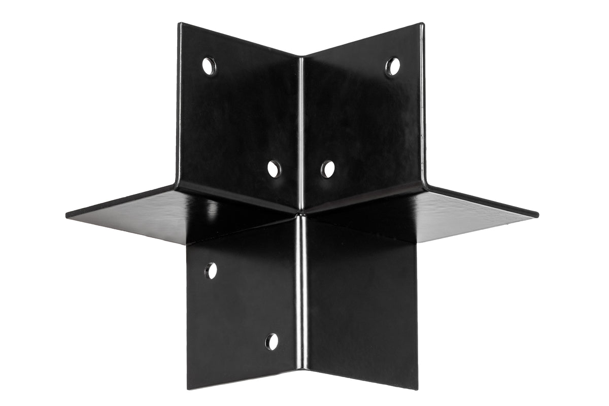 Pergola hoekverbinding voor 12 x 12 cm balken, zwart gepoedercoat, incl. bevestigingsset
