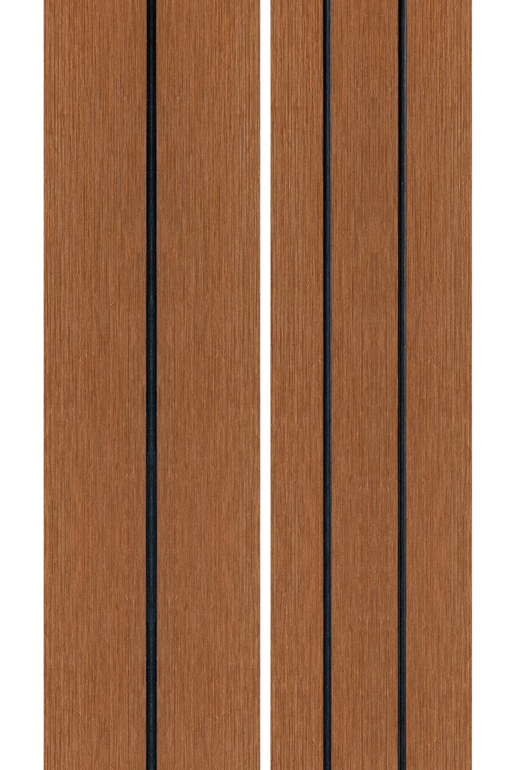 PuraDock composiet vlonderplank 2,2 x 14,6 x 390 cm, teak, massief, 1 zijde 1 groef, 1 zijde 2 groeven, fijne houtnerf, clip systeem