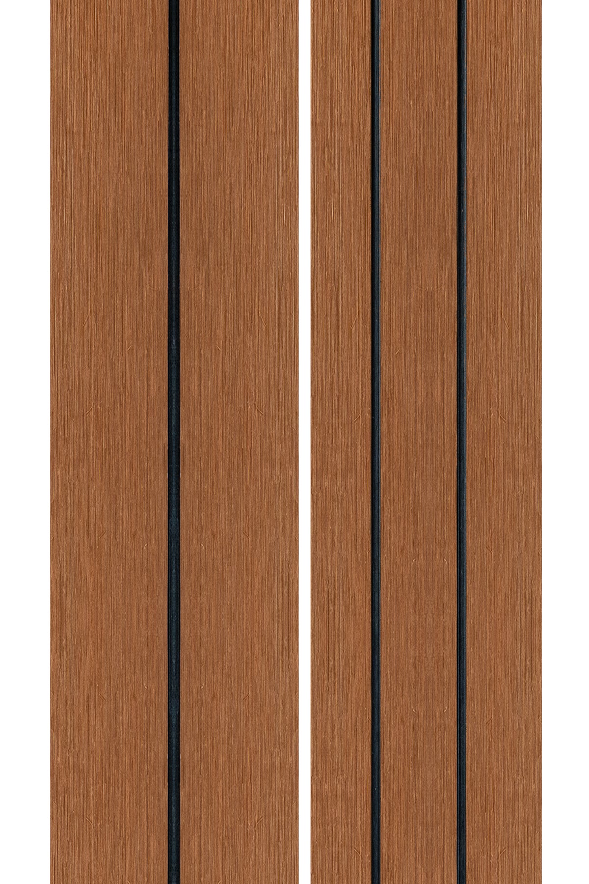 PuraDock composiet vlonderplank 2,2 x 14,6 x 390 cm, teak, massief, 1 zijde 1 groef, 1 zijde 2 groeven, fijne houtnerf, clip systeem