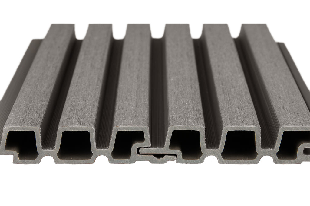 PuraTech 30 composiet triple profiel 3,3 x 17,0 x 390 cm, dark grey, fijne houtnerf