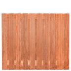 Tuinscherm Dronten, keruing hardhout, RVS-geschroefd, 21-planks (19+2) 180 x 150 cm