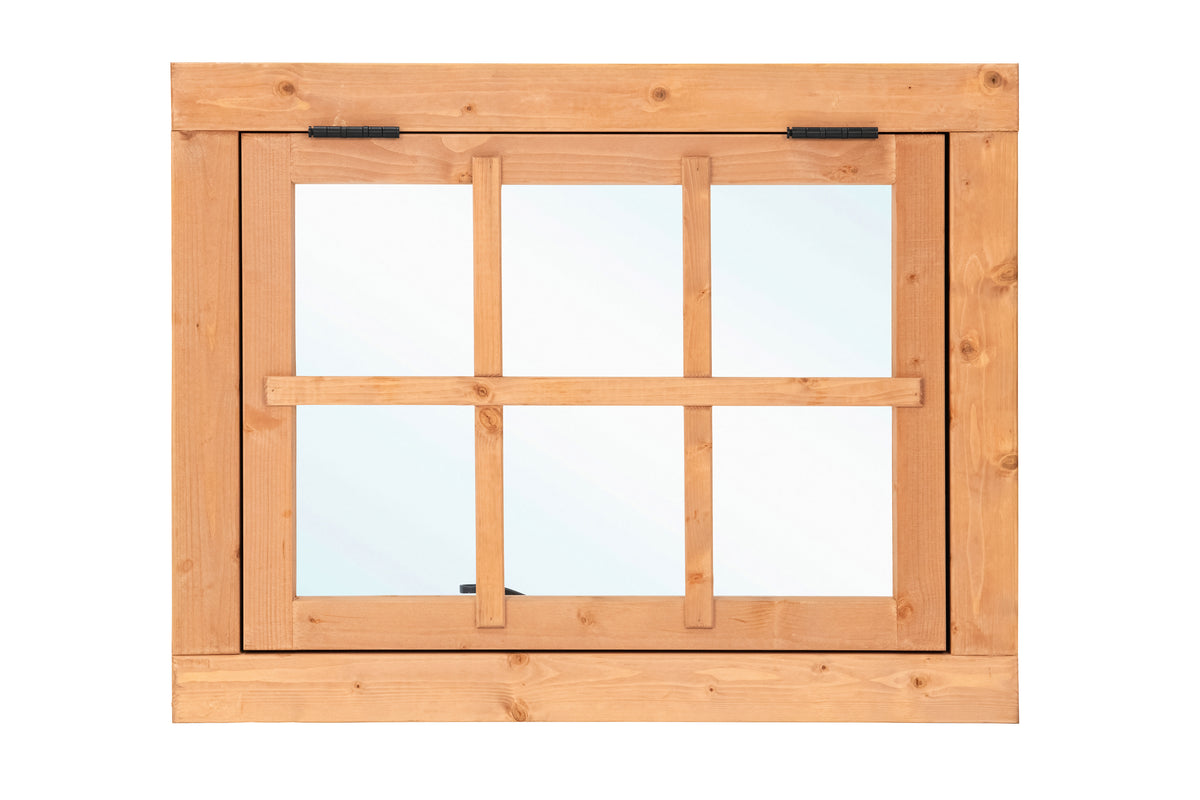 Douglas uitzetraam 6-ruits B900xH700mm buitenmaat (rvs beslagset)