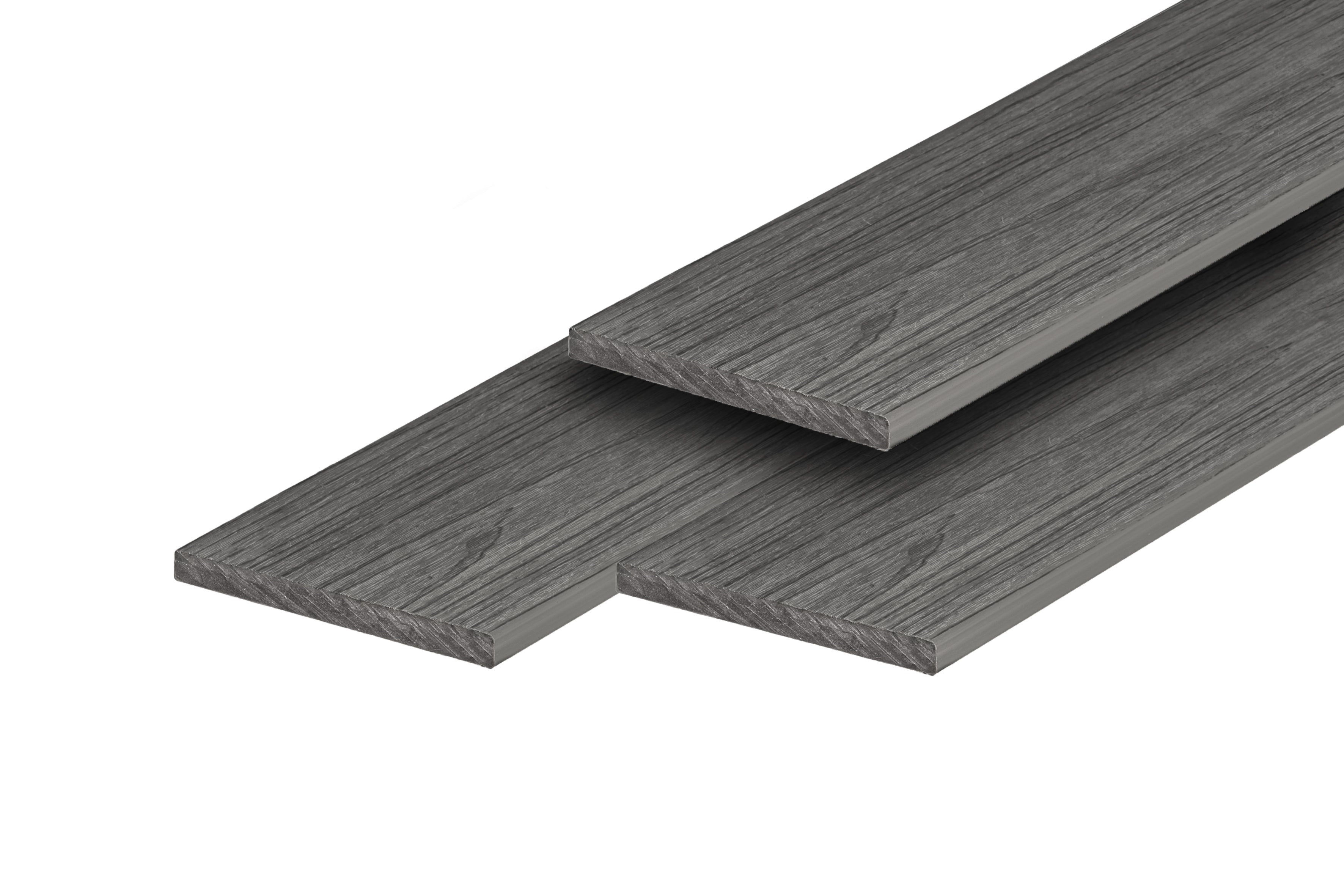 PuraShield composiet kantplank 1,2 x 15,0 x 300 cm, dark grey, fijne houtnerf