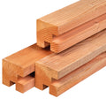 Douglas hoekpaal 11,5 x 11,5 x 300 cm, gedroogd, geschaafd, 4 ronde hoeken