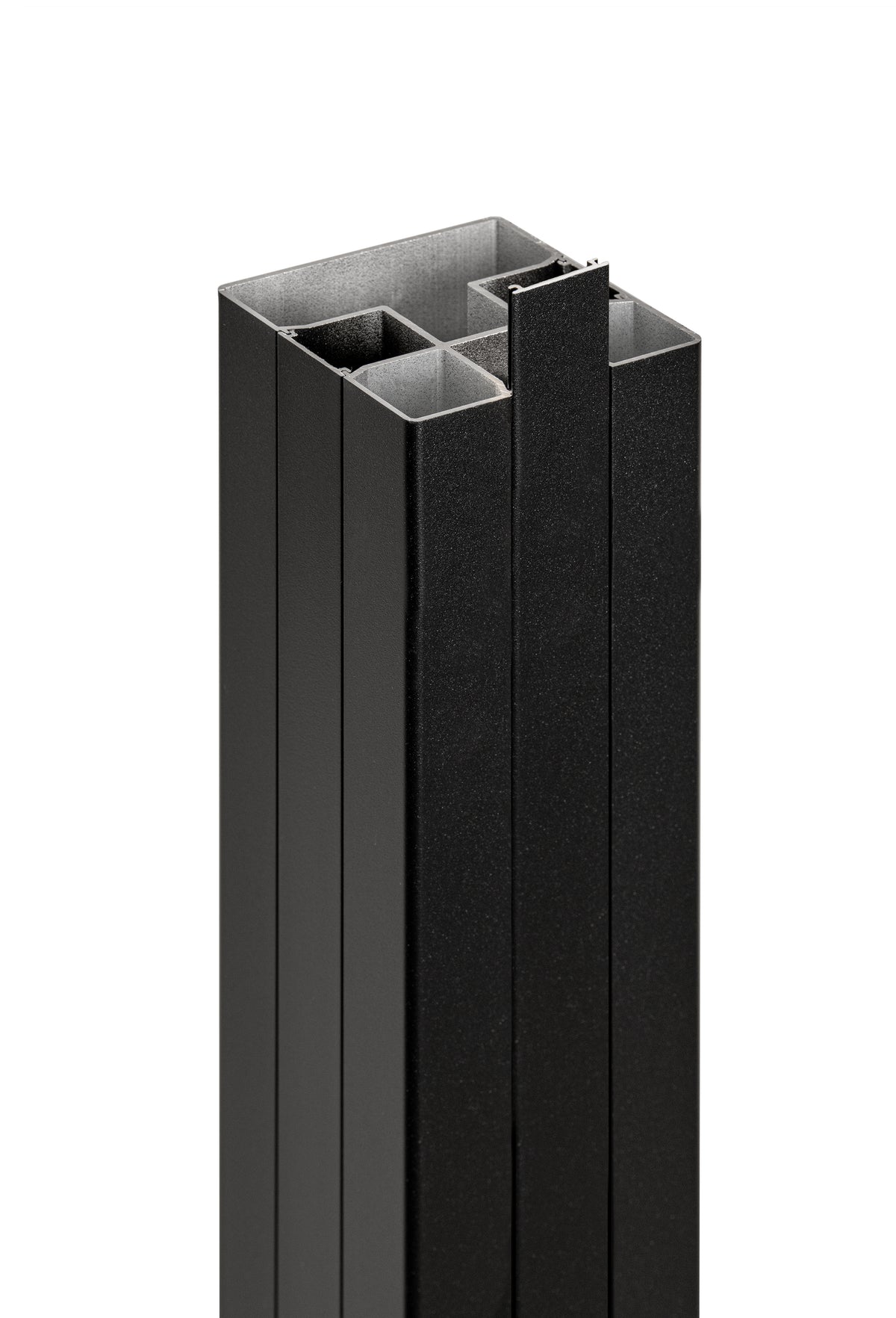 PuraFence aluminium paal incl. paalkap en paalhouder 7,5 x 7,5 x 192 cm, zwart