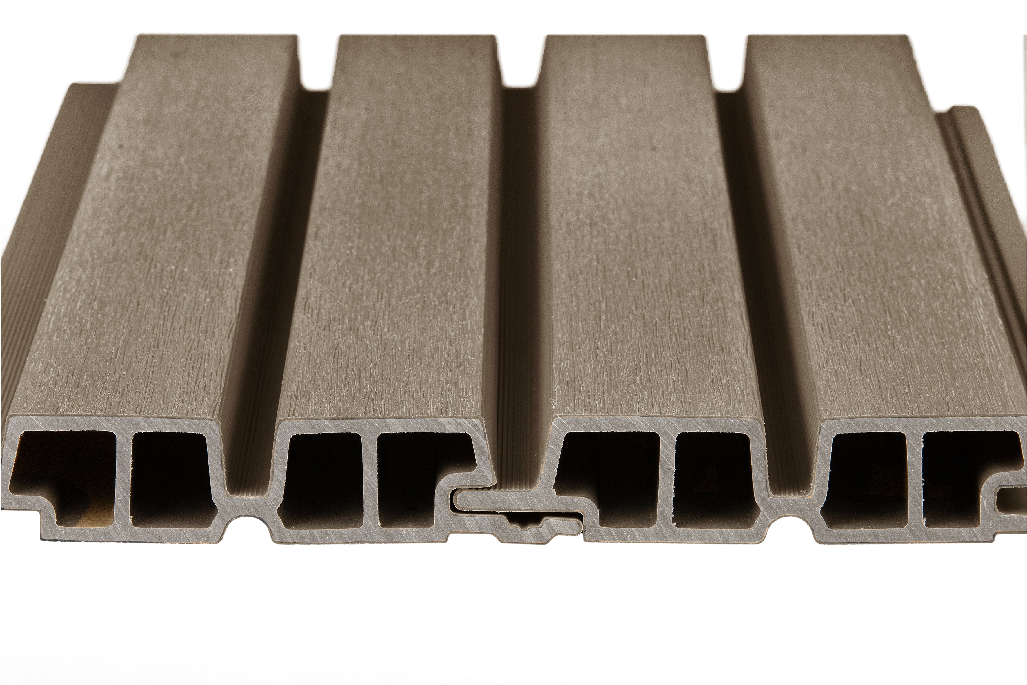 PuraTech 55 composiet dubbel profiel 3,3 x 17,0 x 290 cm, light grey, fijne houtnerf