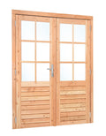 Douglas dubbele glas deur 6-ruits B1850xH2050mm buitenmaat, linksdraaiend (rvs beslagset)