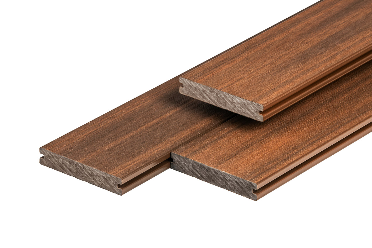 PuraShield composiet vlonderplank 2,3 x 13,8 x 300 cm, ipé, massief, fijne houtnerf, clip systeem