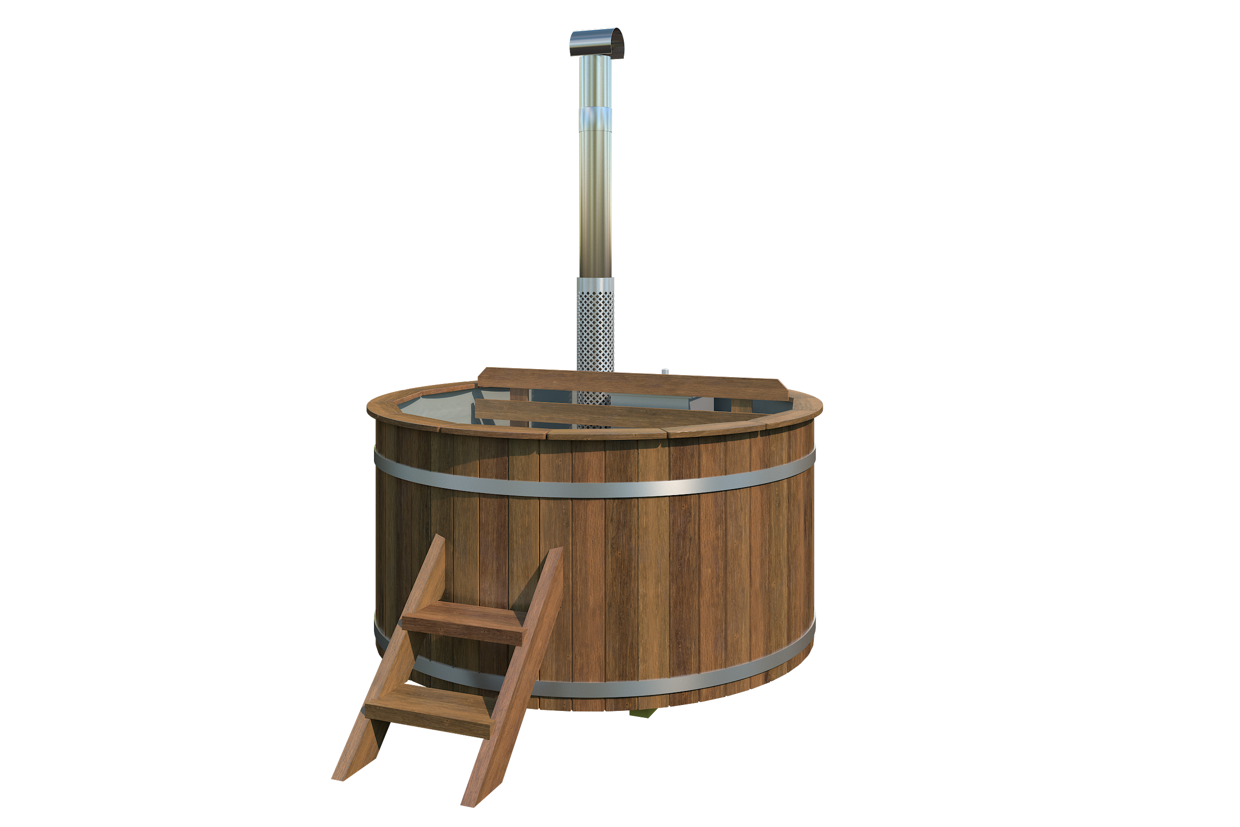 Hottub met interne RVS kachel Ø180 cm Thermowood