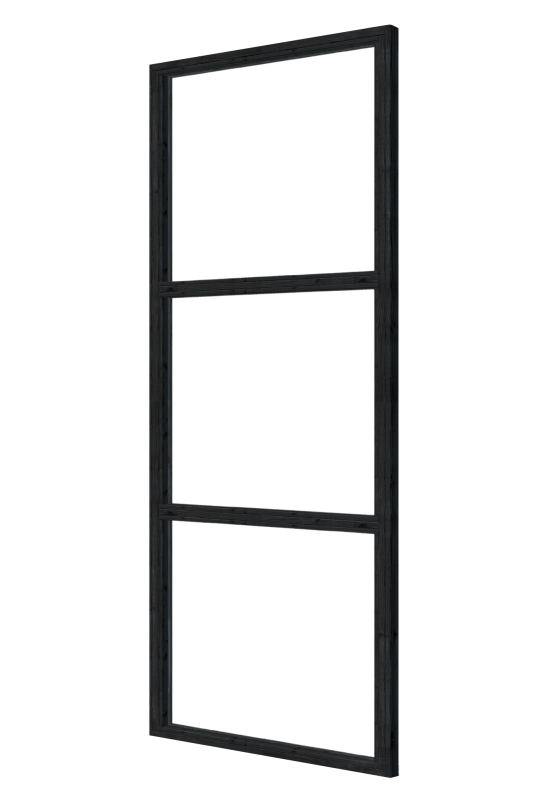 Steellook glaswand 82,5 x 212 cm, zwart