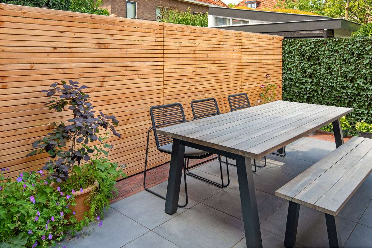 Rhombusscherm Klagenfurt, douglas, RVS-geschroefd, enkelzijdig bekleed, 30-planks (26+4) 180 x 180 cm