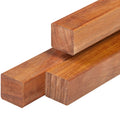 Azobé hardhout paal 6,5 x 6,5 x 400 cm geschaafd, ongepunt, 4 ronde hoeken