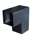 Gegalvaniseerd verbindingsstuk 2-weg 90-hoek voor vierkante palen 15 x 15 cm zwart gepoedercoat, incl. bevestigingsset