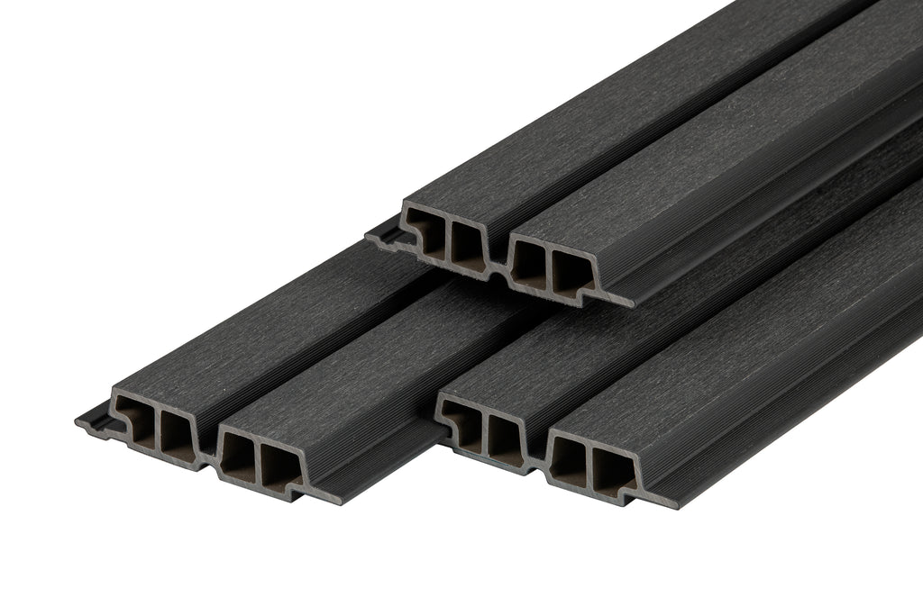 PuraTech 55 composiet dubbel profiel 3,3 x 17,0 x 290 cm, ebony black, fijne houtnerf