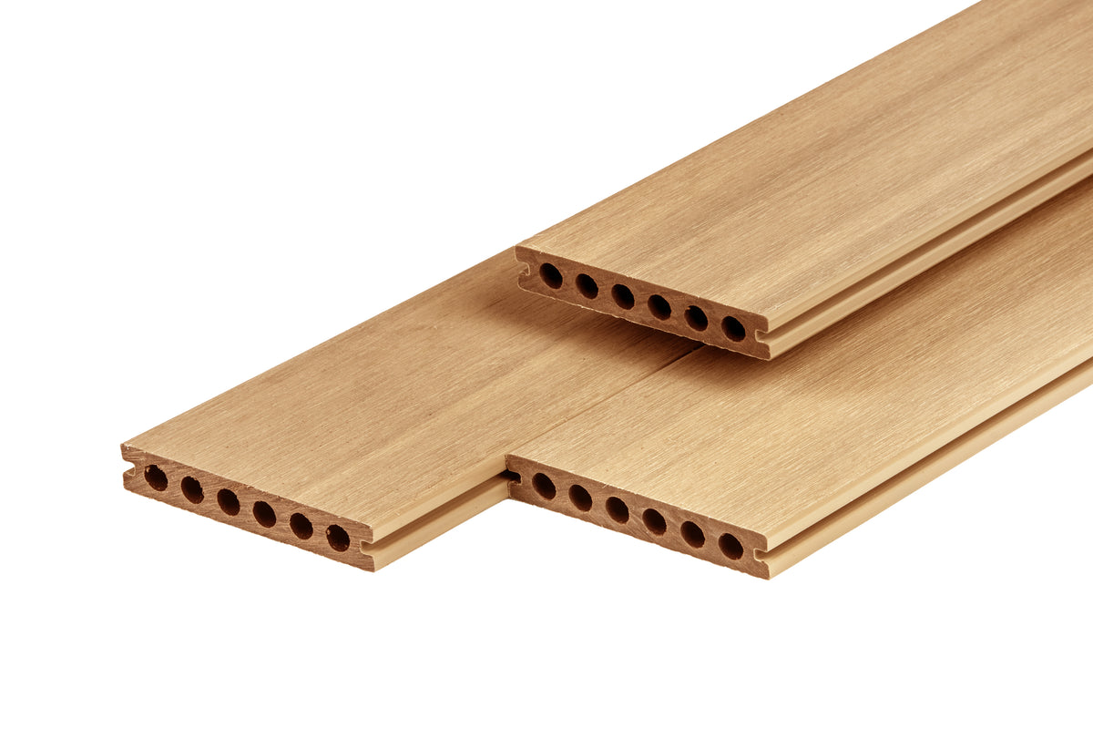 PuraShield composiet vlonderplank 2,3 x 13,8 x 300 cm, cedar, semi-massief, fijne houtnerf, clip systeem