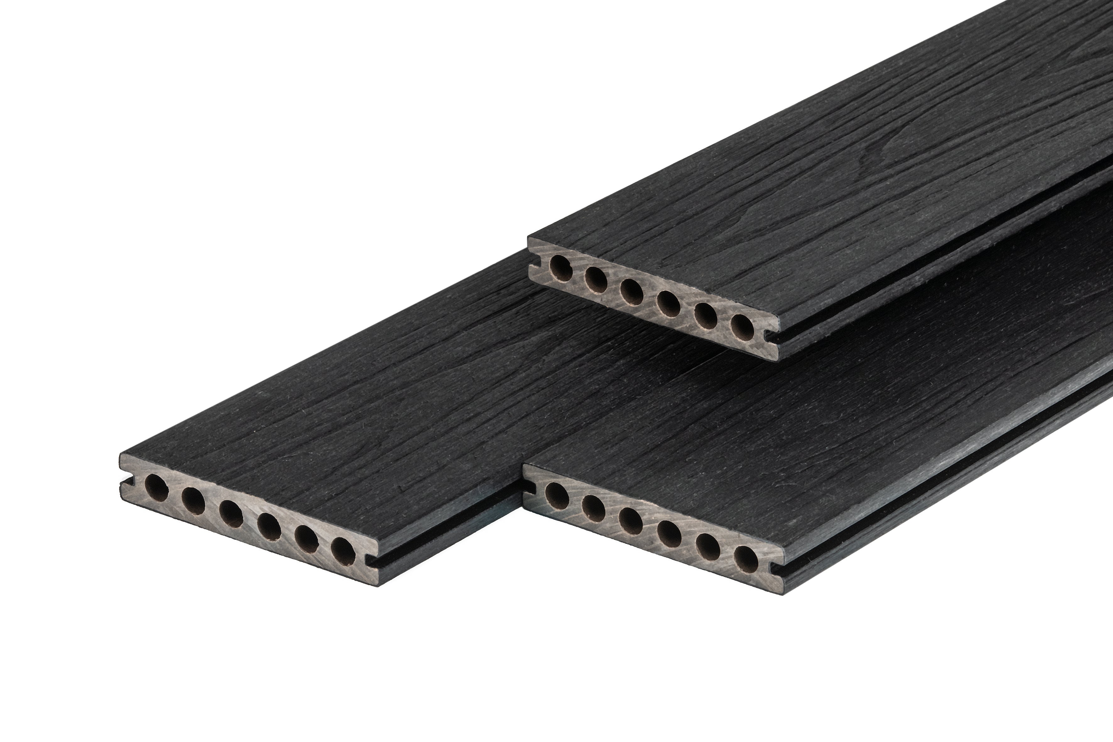 PuraShield composiet vlonderplank 2,3 x 13,8 x 500 cm, ebony black, semi-massief, fijne houtnerf, clip systeem