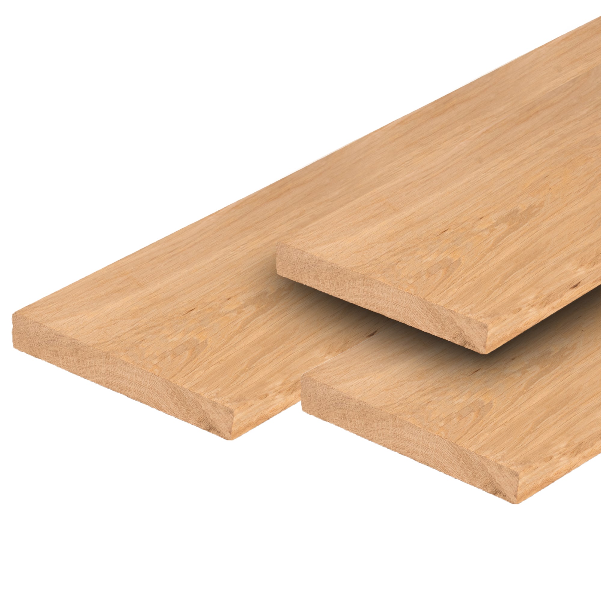 Eiken kantplank 2,0 x 20,0 x 400 cm, vers, fijnbezaagd, scherpkantig