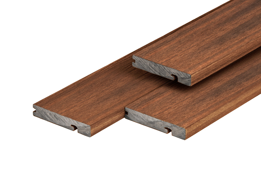 PuraShield composiet eindplank  2,3 x 13,8 x 300 cm, ipé, fijne houtnerf, clip systeem