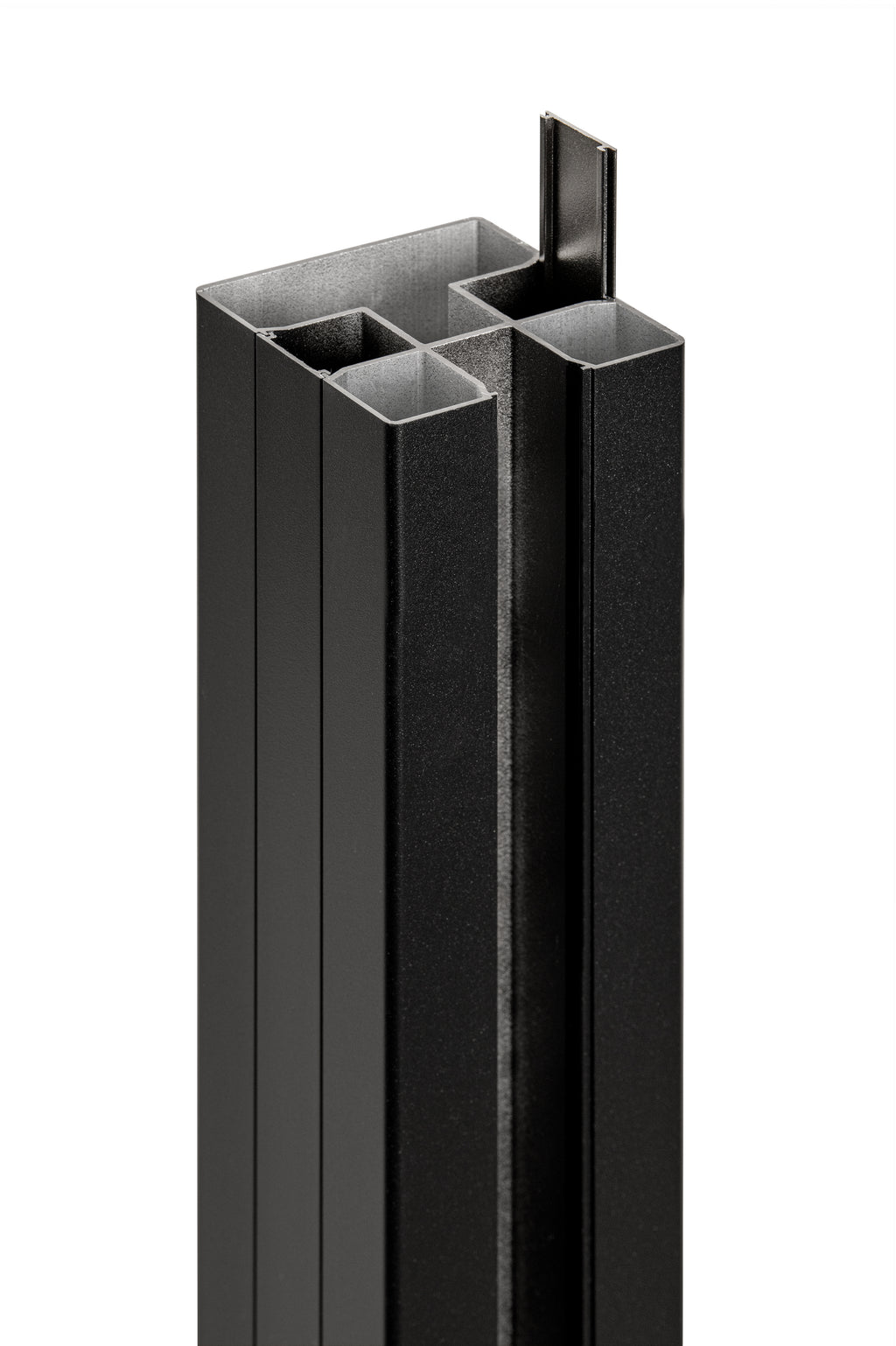 PuraFence aluminium paal incl. paalkap en paalhouder 7,5 x 7,5 x 192 cm, zwart