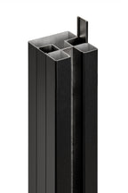 PuraFence aluminium paal incl. paalkap en paalhouder 7,5 x 7,5 x 192 cm, zwart