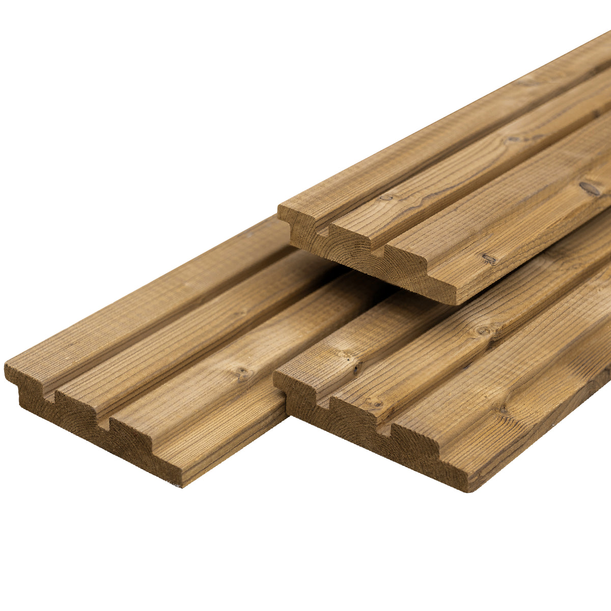 Thermoline NE vuren triple profiel 2,6 x 14,0 x 480 cm, gedroogd, thermisch gemodificeerd, geschaafd
