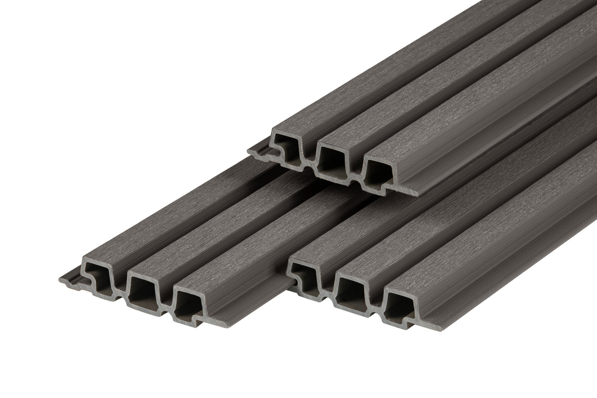 PuraTech 30 composiet triple profiel 3,3 x 17,0 x 390 cm, dark grey, fijne houtnerf