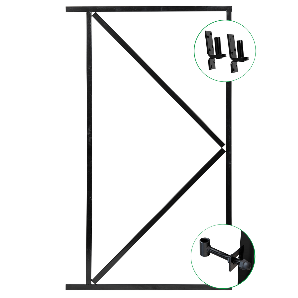 IJzeren deurframe 155x120cm zwart