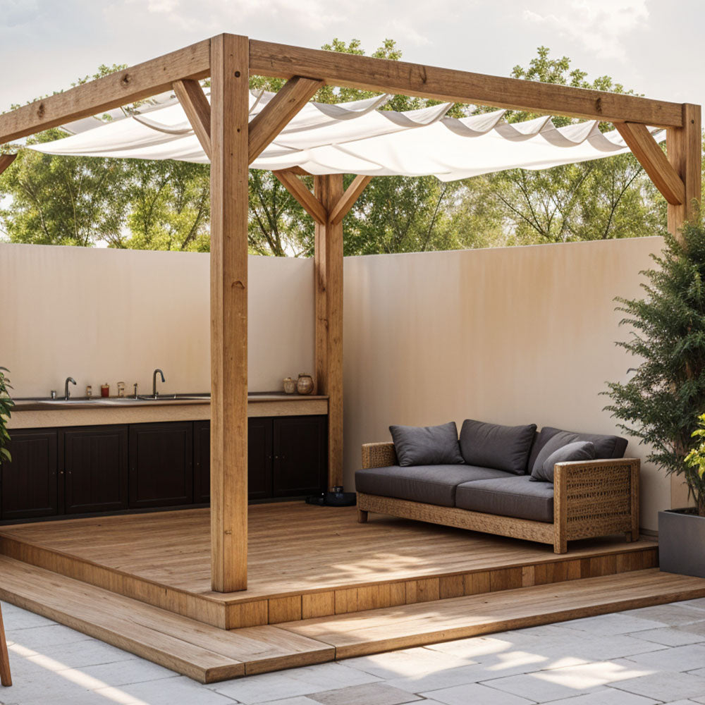 Harmonicadoek 370 x 370 cm wit