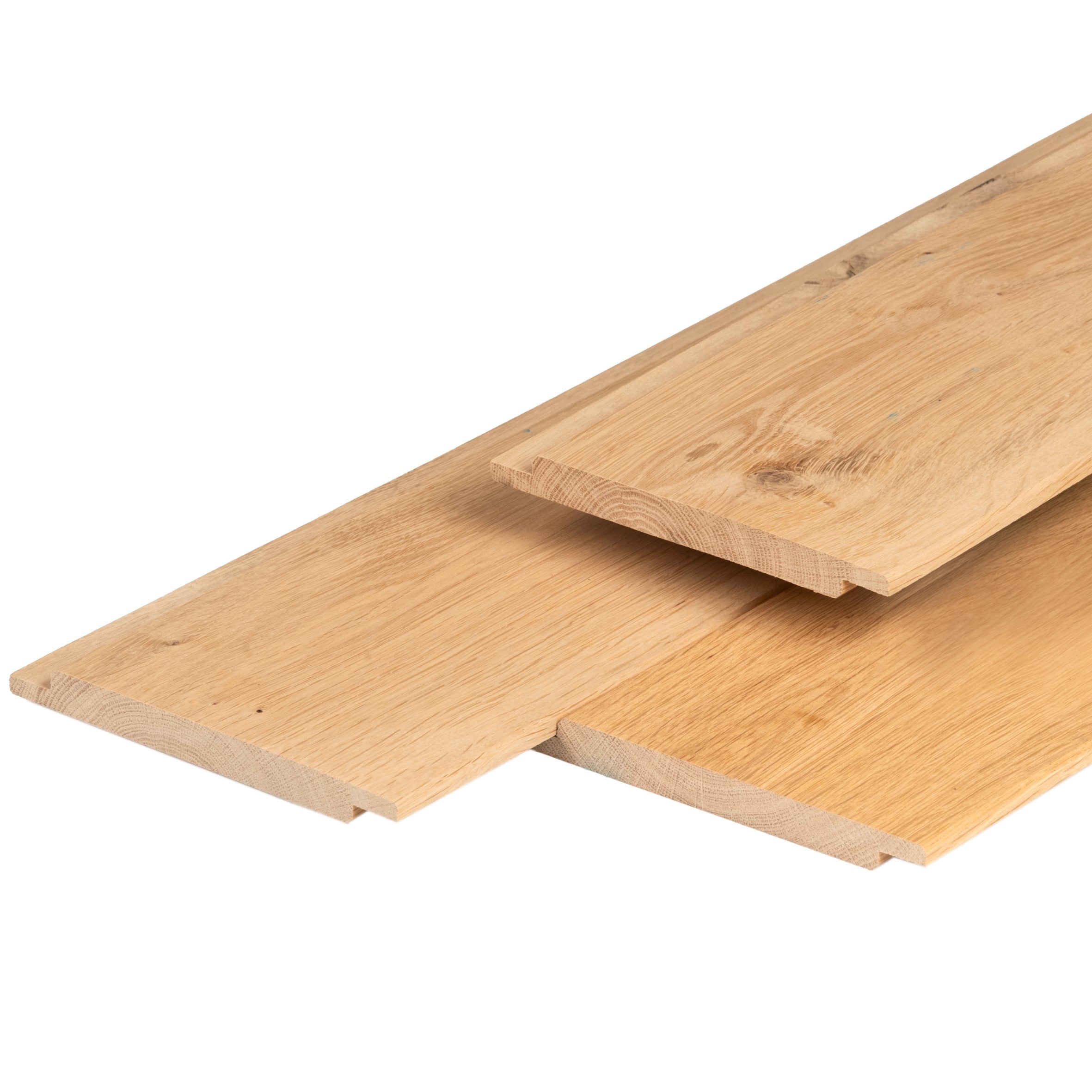 Eiken halfhouts rabat 1,8 x 18,0 x 400 cm, gedroogd, geschaafd, 2 zijden vellingkant