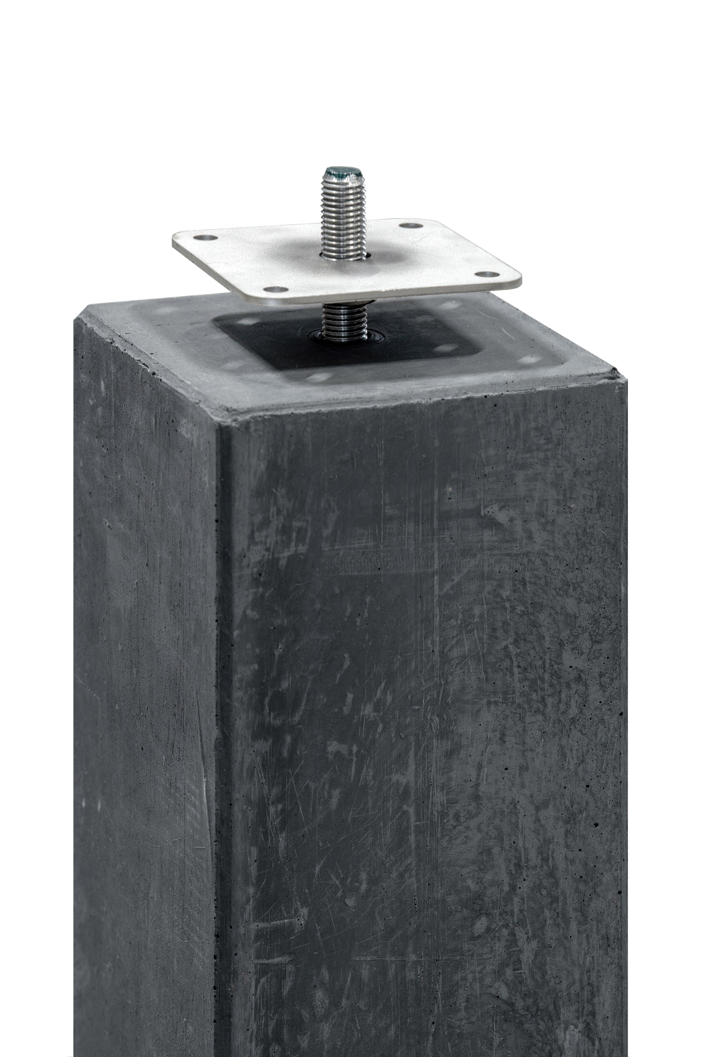 Berton© betonpoer 14,0 x 14,0 x 60,0 cm, antraciet, M16-bus, kleine velling