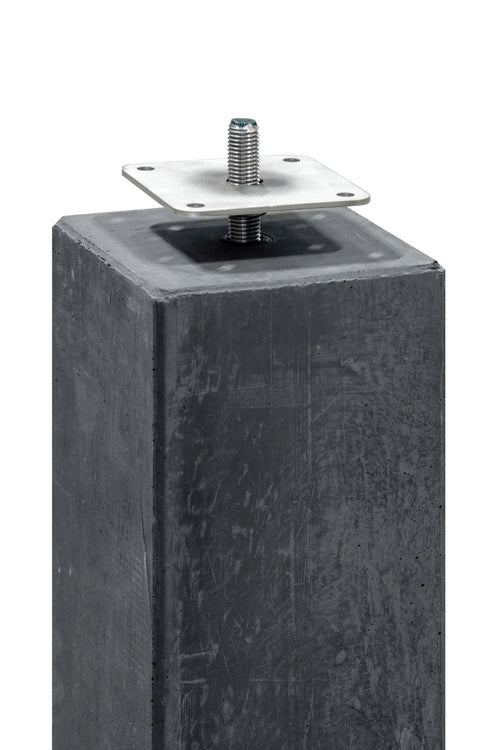 Berton© betonpoer 14,0 x 14,0 x 60,0 cm, antraciet, M16-bus, kleine velling