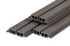 PuraTech 55 composiet dubbel profiel 3,3 x 17,0 x 390 cm, dark grey, fijne houtnerf