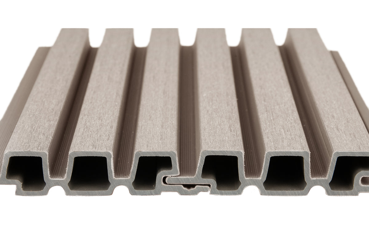 PuraTech 30 composiet triple profiel 3,3 x 17,0 x 390 cm, light grey, fijne houtnerf