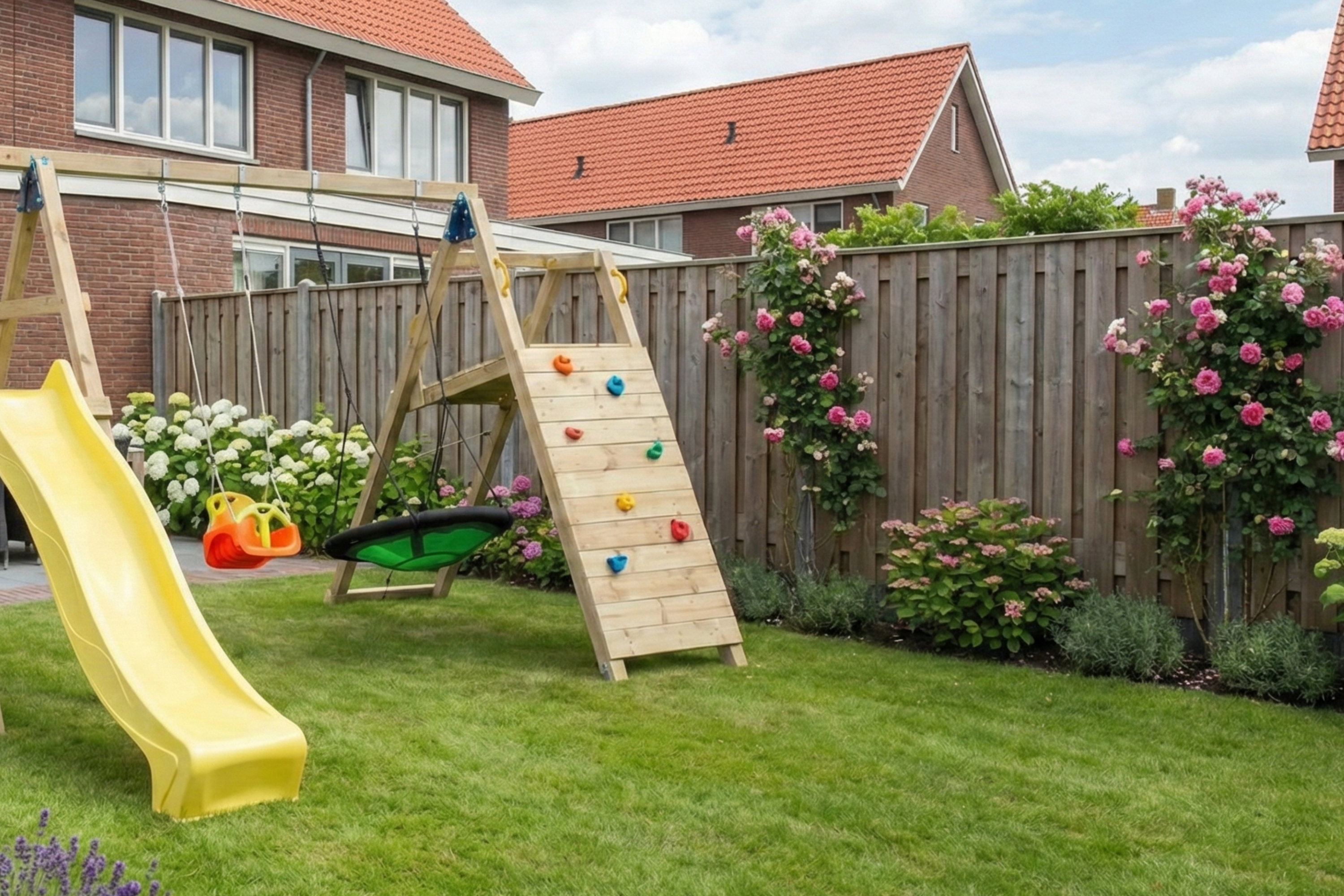 Aanbouwschommel speeltoestel Challenger, geschaafd grenen 