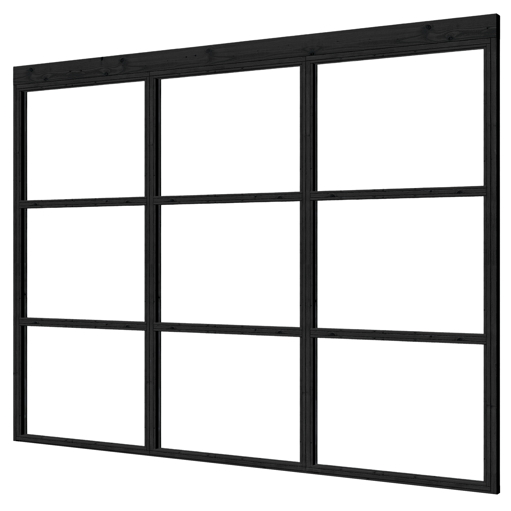 Complete set steellook glaswand zwart 348 x 224 cm