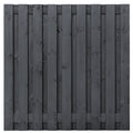 Tuinscherm Koblenz, zwart gespoten vuren, RVS-geschroefd, 19-planks (17+2) 180 x 180 cm