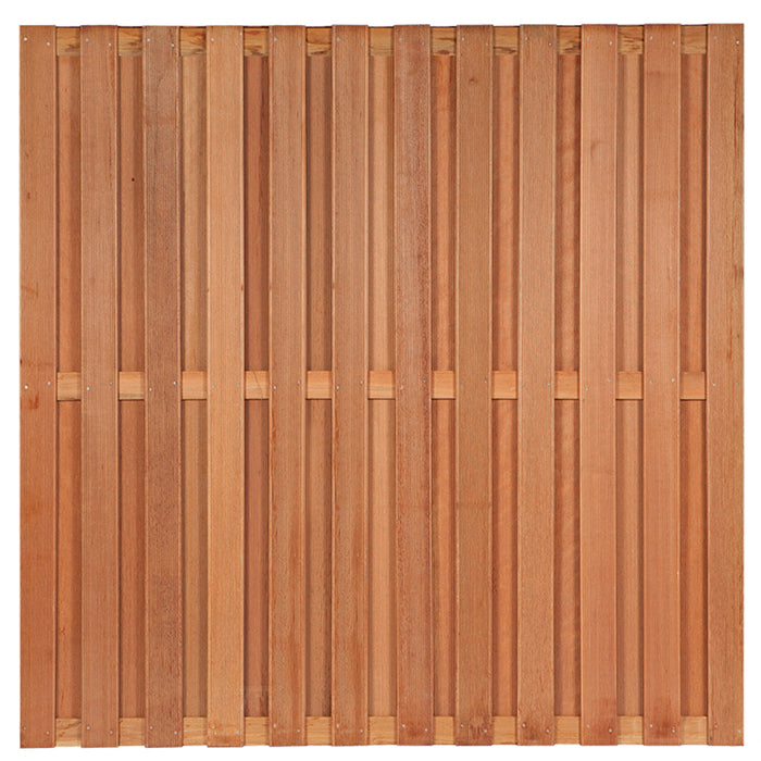 Tuinscherm Leeuwarden, keruing hardhout, RVS-geschroefd, 26-planks (23+3) 180 x 180 cm