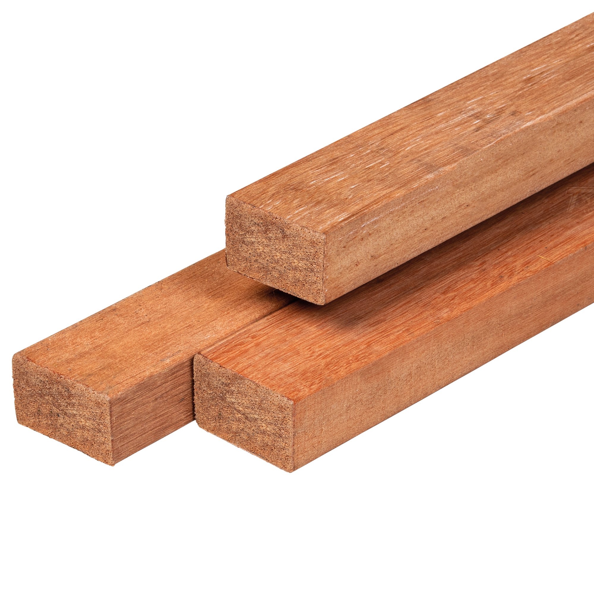 Keruing hardhout regel 4,4 x 8,8 x 400 cm kunstmatig gedroogd, geschaafd, 4 ronde hoeken
