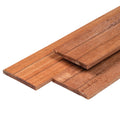 Keruing hardhout plank 1,5 x 14,0 x 335 cm kunstmatig gedroogd, geschaafd, 1 zijde 2 V-groeven, 4 ronde hoeken