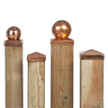 Paalornament koper Bol/plaat 9,1 x 9,1 cm