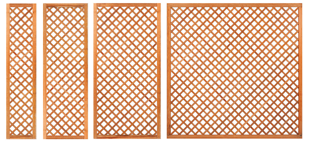 Trellis met lijst, diagonale lamellen hardhout kunstmatig gedroogd H180 x B40 cm