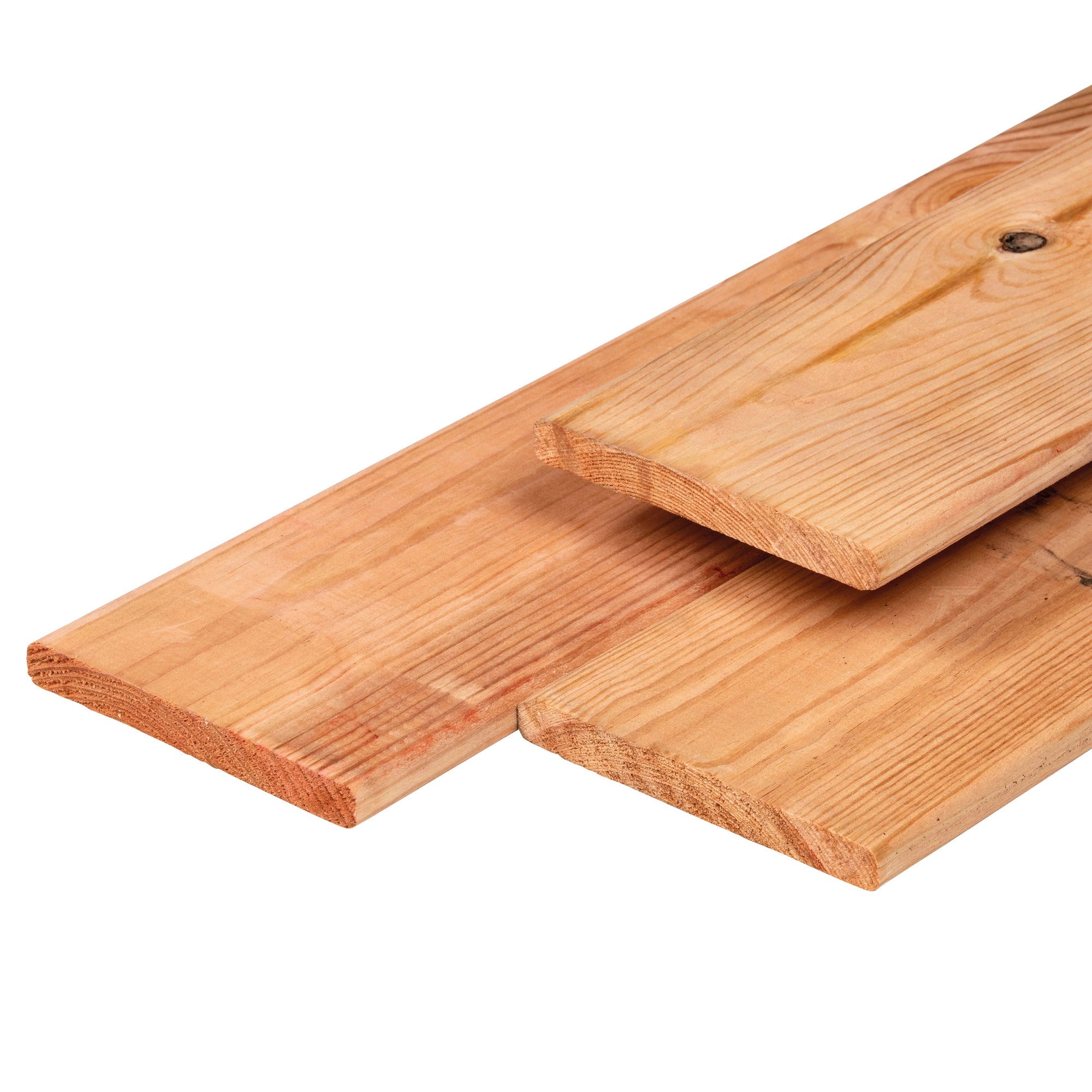 Red Class Wood ME vuren plank 1,6 x 14,0 x 400 cm, gedroogd, geïmpregneerd, geschaafd, 4 ronde hoeken