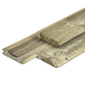 Grenen blokhutprofiel 2,8 x 12,5 x 420 cm, gedroogd, groen geïmpregneerd, geschaafd, 4 ronde hoeken