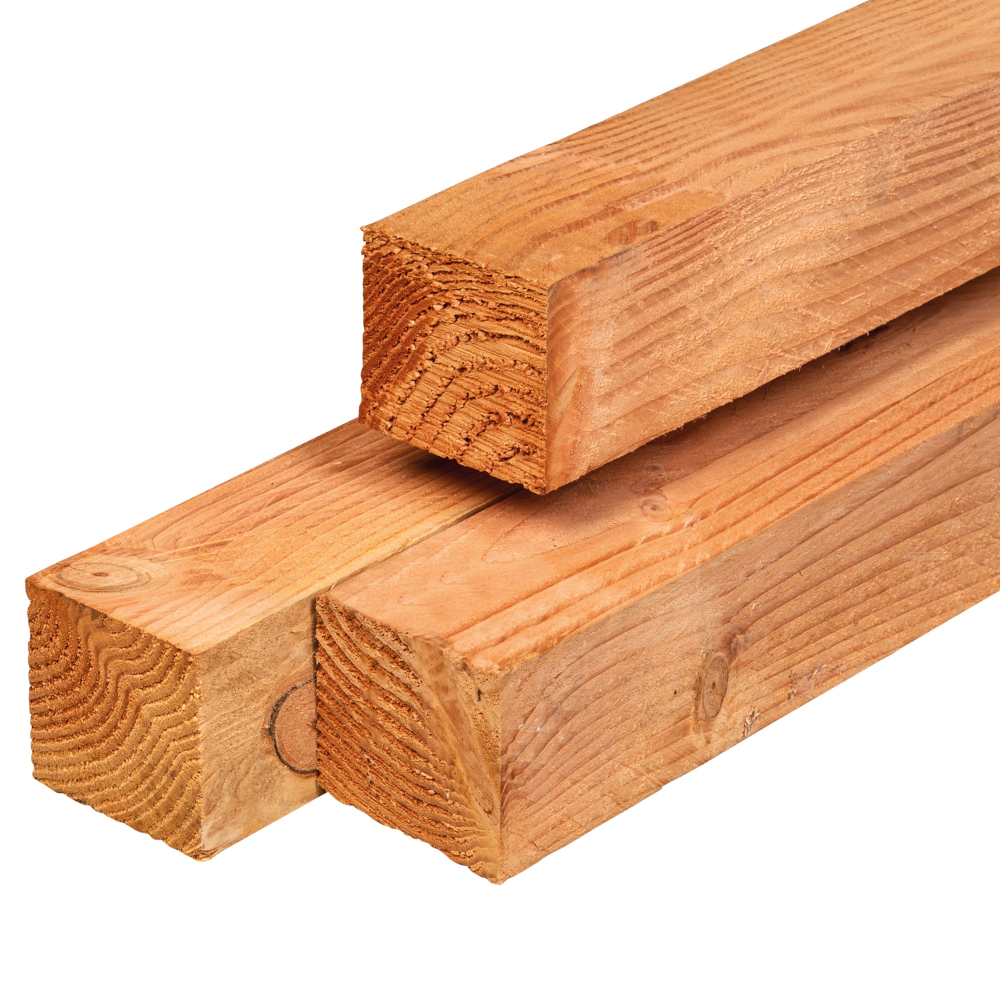 Douglas paal 9,0 x 9,0 x 300 cm, vers, fijnbezaagd, scherpkantig