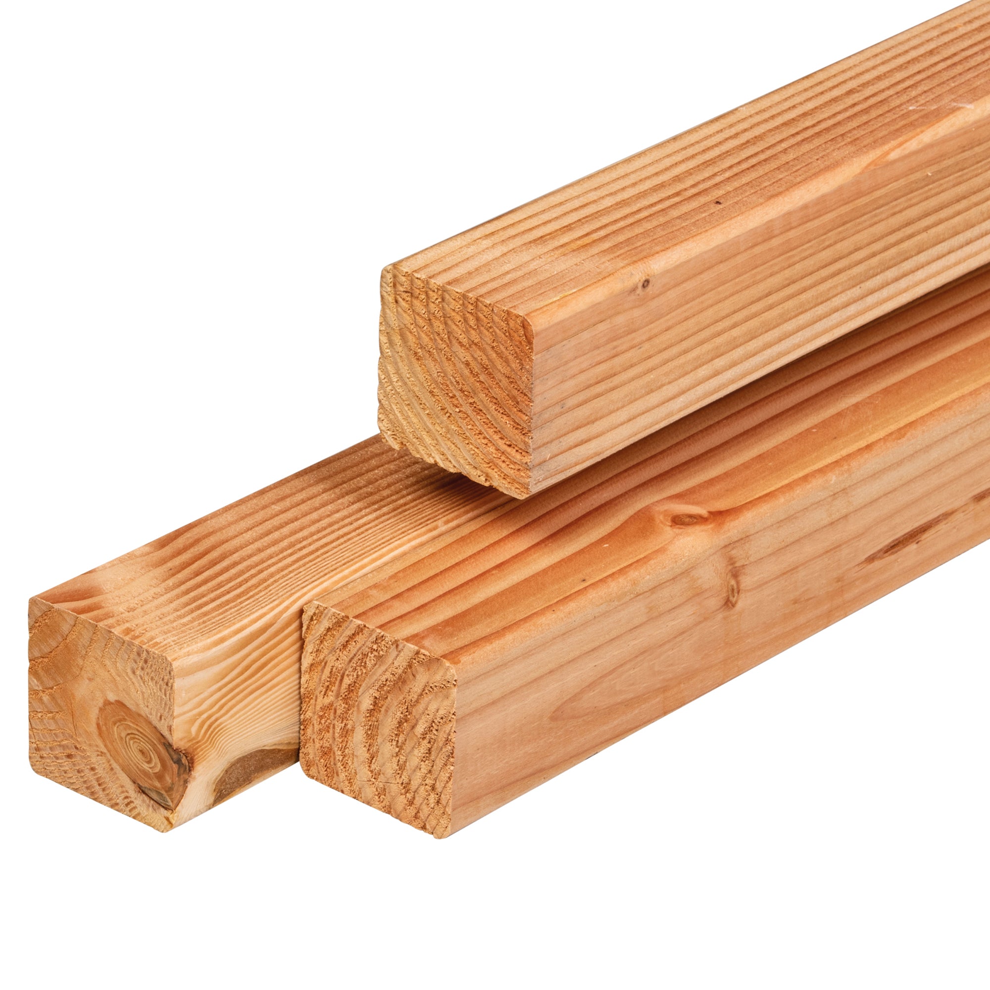 Douglas paal 6,5 x 6,5 x 300 cm, gedroogd, geschaafd, 4 ronde hoeken