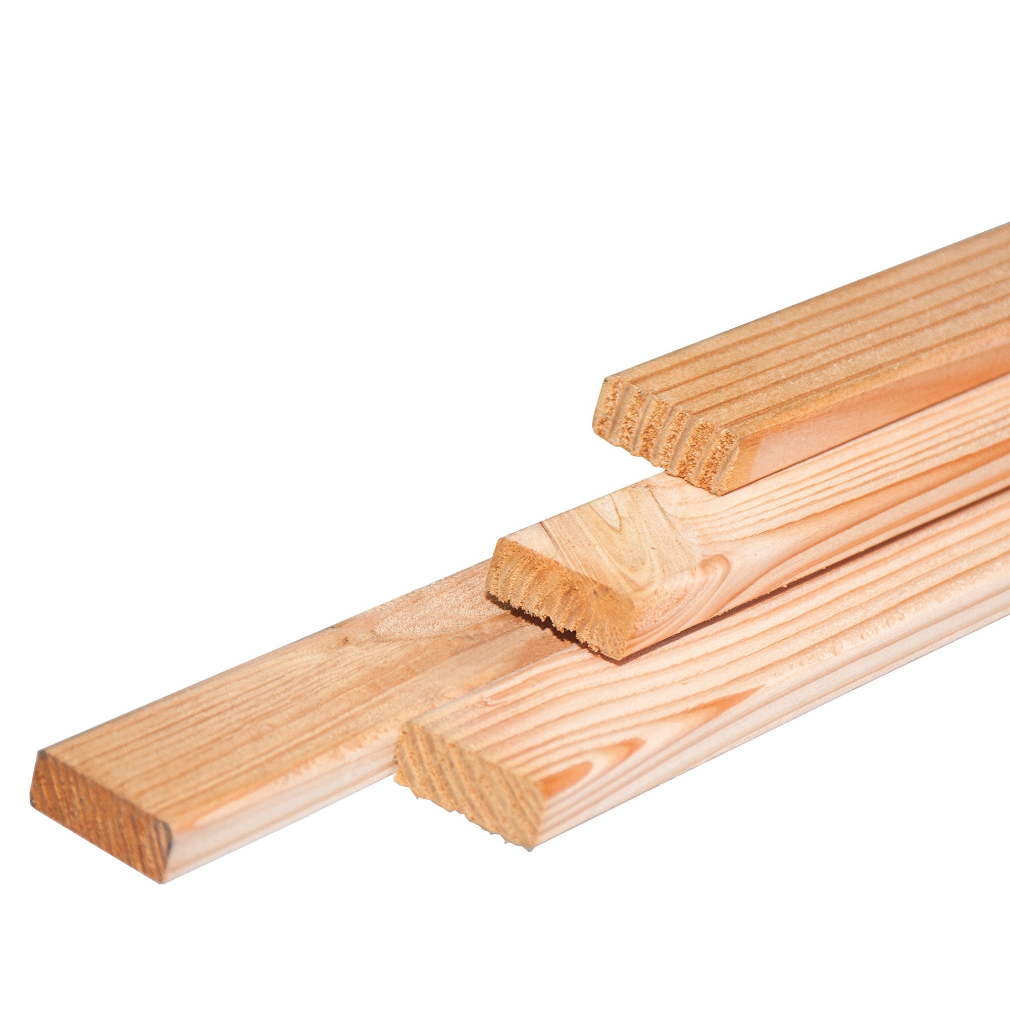 Douglas rhombus profiel 2,0 x 6,5 x 360 cm, gedroogd, geschaafd, 4 ronde hoeken